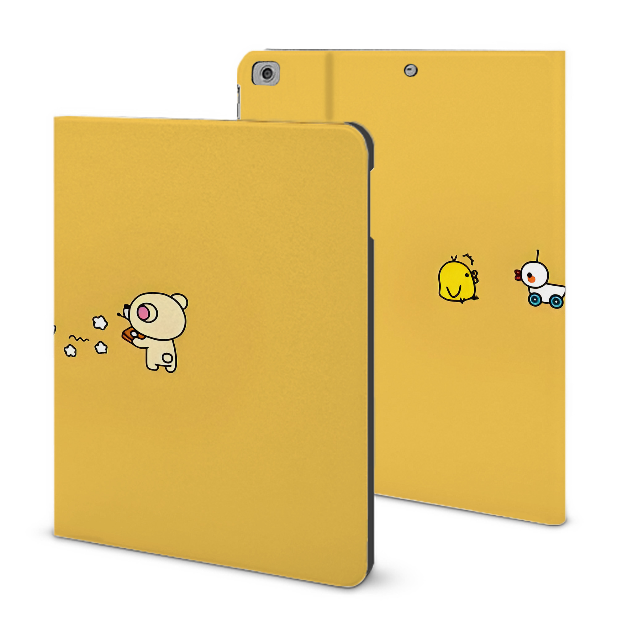 （画像用） リラックマ リラックマ キイロイトリ Rilakkuma Korilakkuma Kiiroitori IPad ケース ブック型 PUレザー TPU 耐衝撃 軽量 薄型 ペン収納なし 全面保護 IPad 各モデル対応